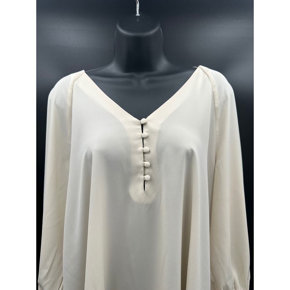 Cato EST 1946 Womens Blouse Size Small V‎ Neck Long Sleeve Button Up Casual - Picture 2 of 11